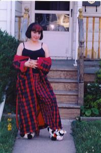 Me- Posing IN Front of house in PJ's